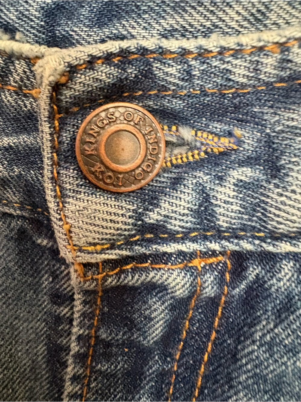 Kings of Indigo| Distressed Light Blue Wide-Leg Jeans - Picture 4 of 13